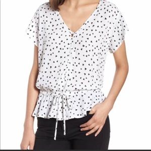 Rails Bretton Top black hearts